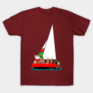 Santa Sailing at Christmas T-Shirt